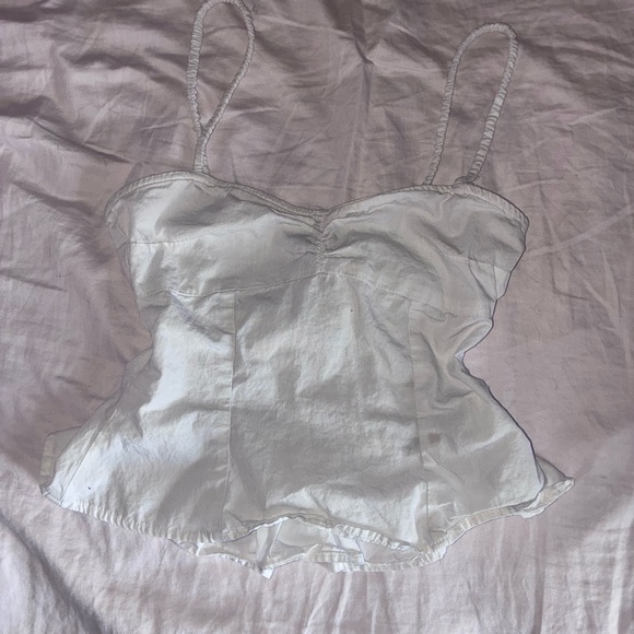 Divided Tops - White Corset Tank Top